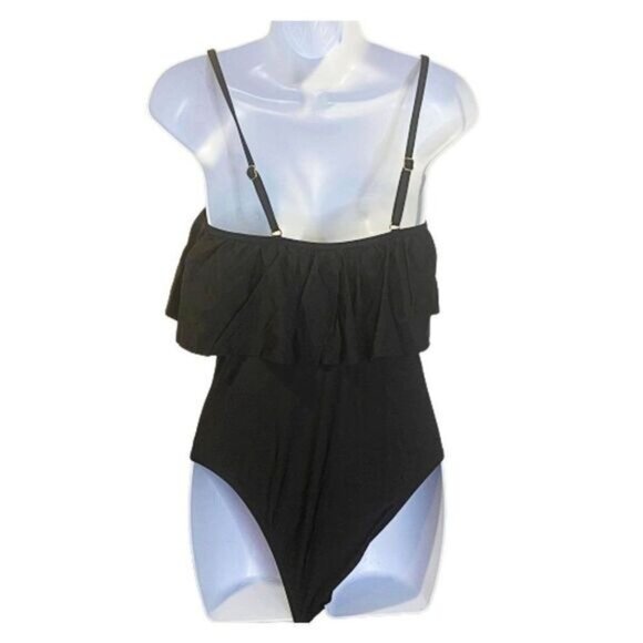 Swimsuit One Piece Lace Up Ruffle Flounce Strap Bathing Suit NWT - Swimwear - Picture 2 of 6